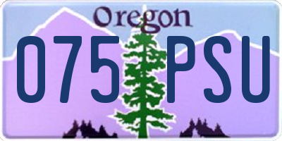 OR license plate 075PSU