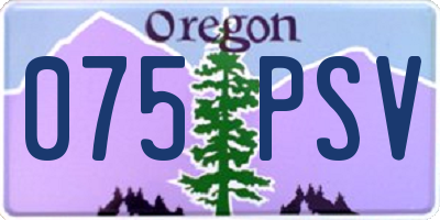 OR license plate 075PSV