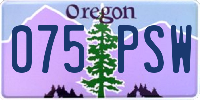 OR license plate 075PSW