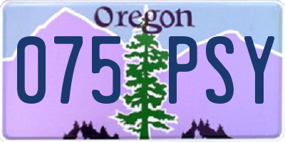 OR license plate 075PSY