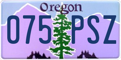 OR license plate 075PSZ