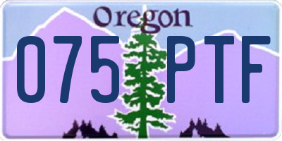 OR license plate 075PTF