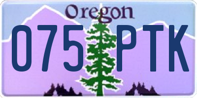 OR license plate 075PTK