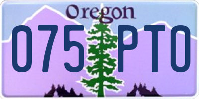 OR license plate 075PTO