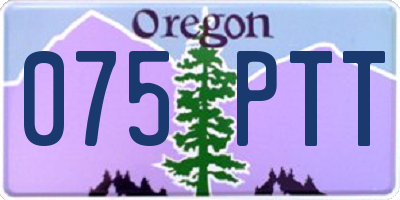 OR license plate 075PTT