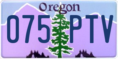 OR license plate 075PTV