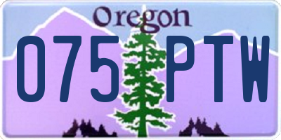 OR license plate 075PTW