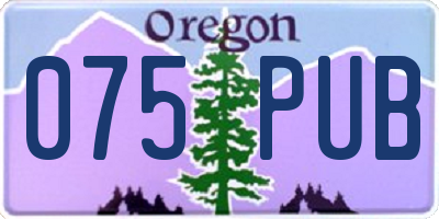 OR license plate 075PUB