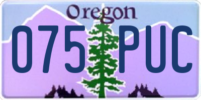 OR license plate 075PUC