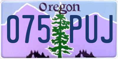 OR license plate 075PUJ