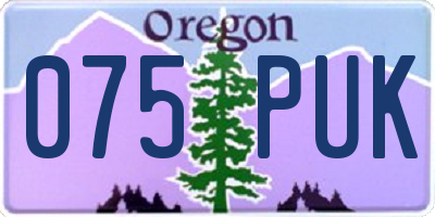 OR license plate 075PUK