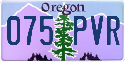OR license plate 075PVR