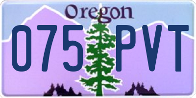 OR license plate 075PVT