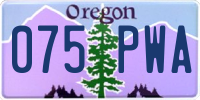 OR license plate 075PWA