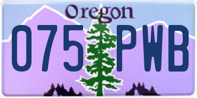 OR license plate 075PWB