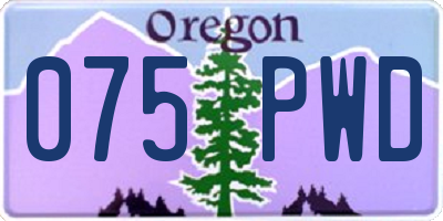 OR license plate 075PWD