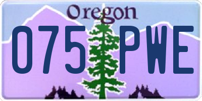 OR license plate 075PWE