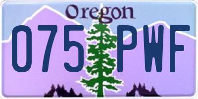 OR license plate 075PWF