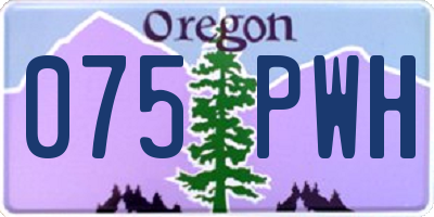 OR license plate 075PWH