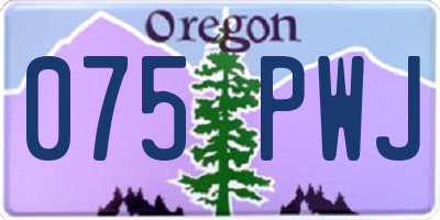 OR license plate 075PWJ
