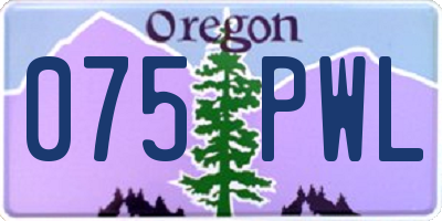 OR license plate 075PWL