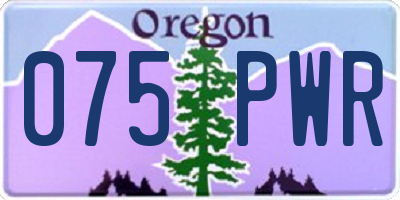 OR license plate 075PWR