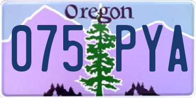 OR license plate 075PYA