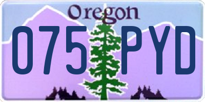 OR license plate 075PYD