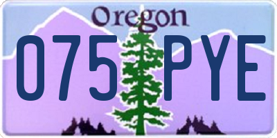 OR license plate 075PYE