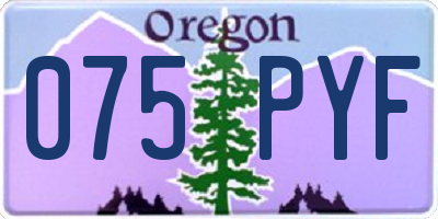 OR license plate 075PYF