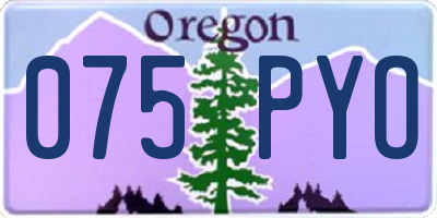 OR license plate 075PYO