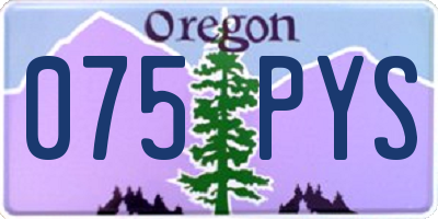 OR license plate 075PYS