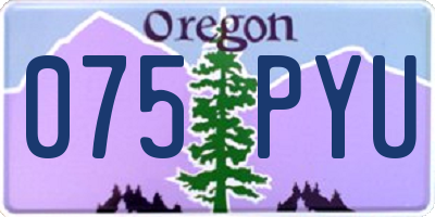 OR license plate 075PYU