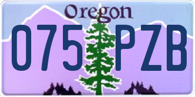 OR license plate 075PZB
