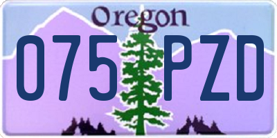 OR license plate 075PZD