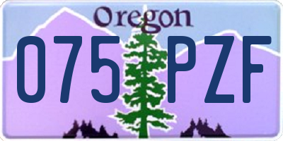OR license plate 075PZF