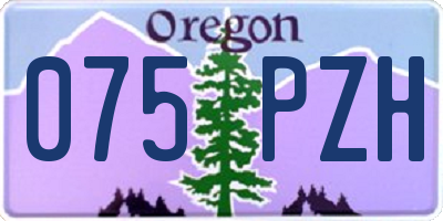 OR license plate 075PZH