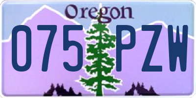 OR license plate 075PZW
