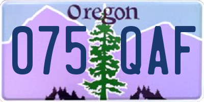 OR license plate 075QAF