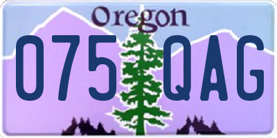 OR license plate 075QAG