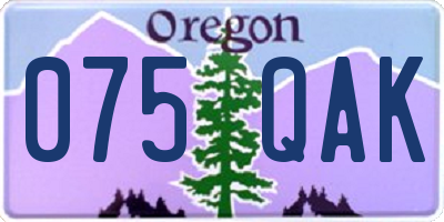 OR license plate 075QAK