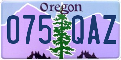 OR license plate 075QAZ