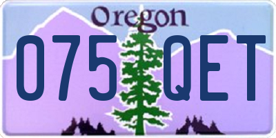 OR license plate 075QET