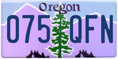 OR license plate 075QFN
