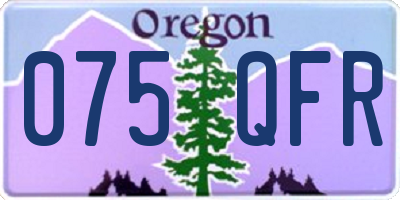 OR license plate 075QFR