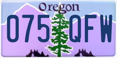 OR license plate 075QFW