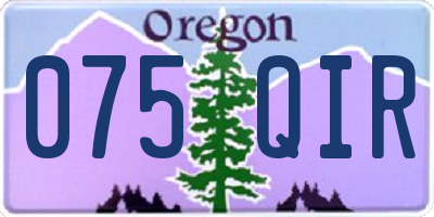 OR license plate 075QIR