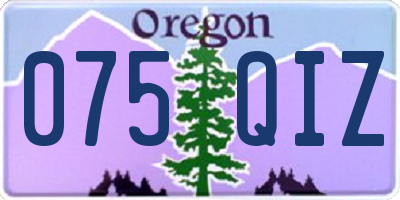 OR license plate 075QIZ