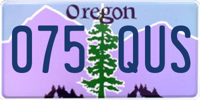 OR license plate 075QUS