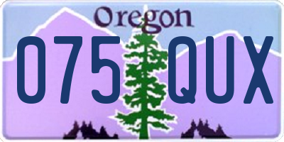 OR license plate 075QUX